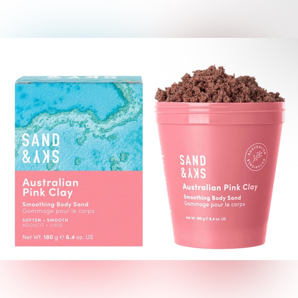 Sand & Sky Australian Pink Clay Smoothing Body Sand 6.4 oz New in Box